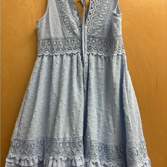 SHEIN VCAY A-Line Contrast Lace Tie Back 
Ruffle Hem Dress - Picture 4 of 11